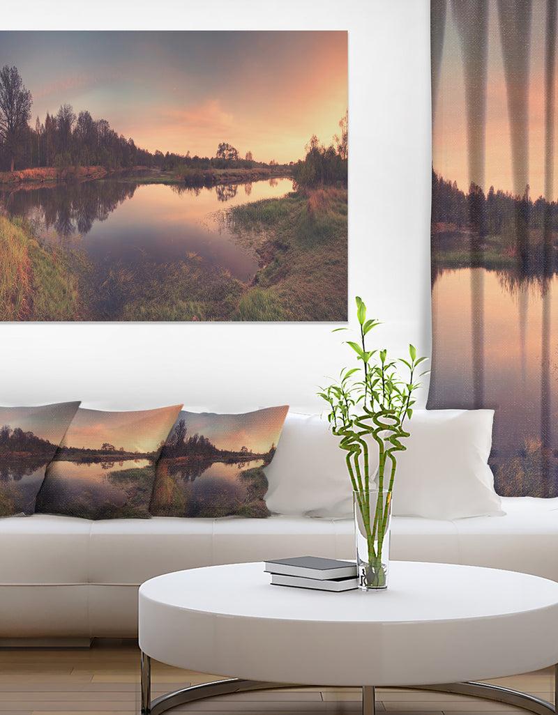 DesignQ Yellow Tinged Spring Mountains - Landscape Artwork Canvas