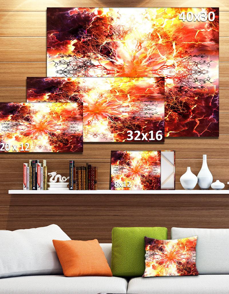 DesignQ Yellow Tree Pattern Mandala - Abstract Art On Canvas