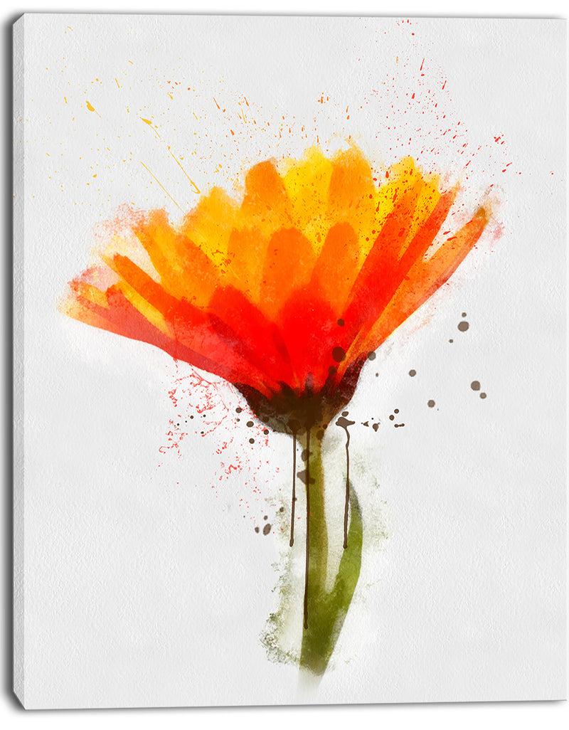 DesignQ Yellow Watercolor Coreopsis Flower - Floral Canvas Artwork Print