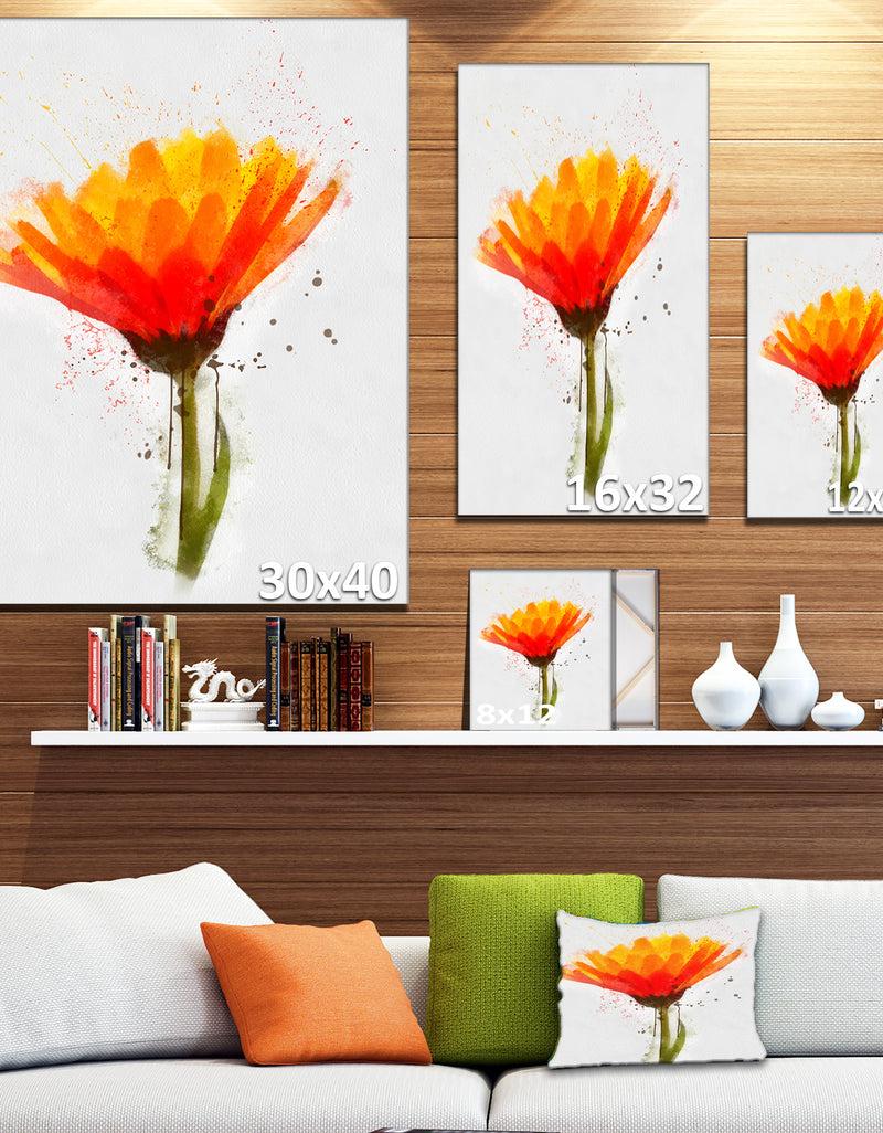 DesignQ Yellow Watercolor Coreopsis Flower - Floral Canvas Artwork Print