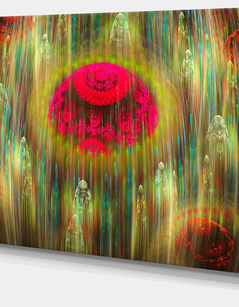 DesignQ Yellow World Of Infinite Universe - Abstract Wall Art On Canvas