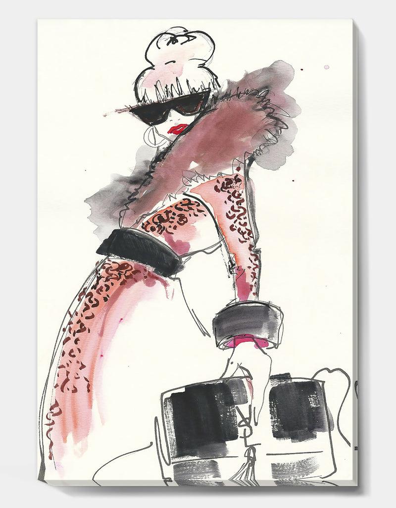 DesignQ Yves Saint Laurent Girl - Fashion Canvas Artwork