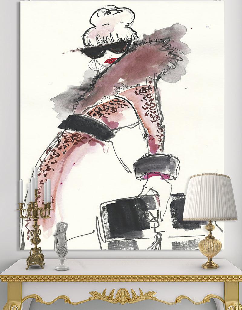DesignQ Yves Saint Laurent Girl - Fashion Canvas Artwork