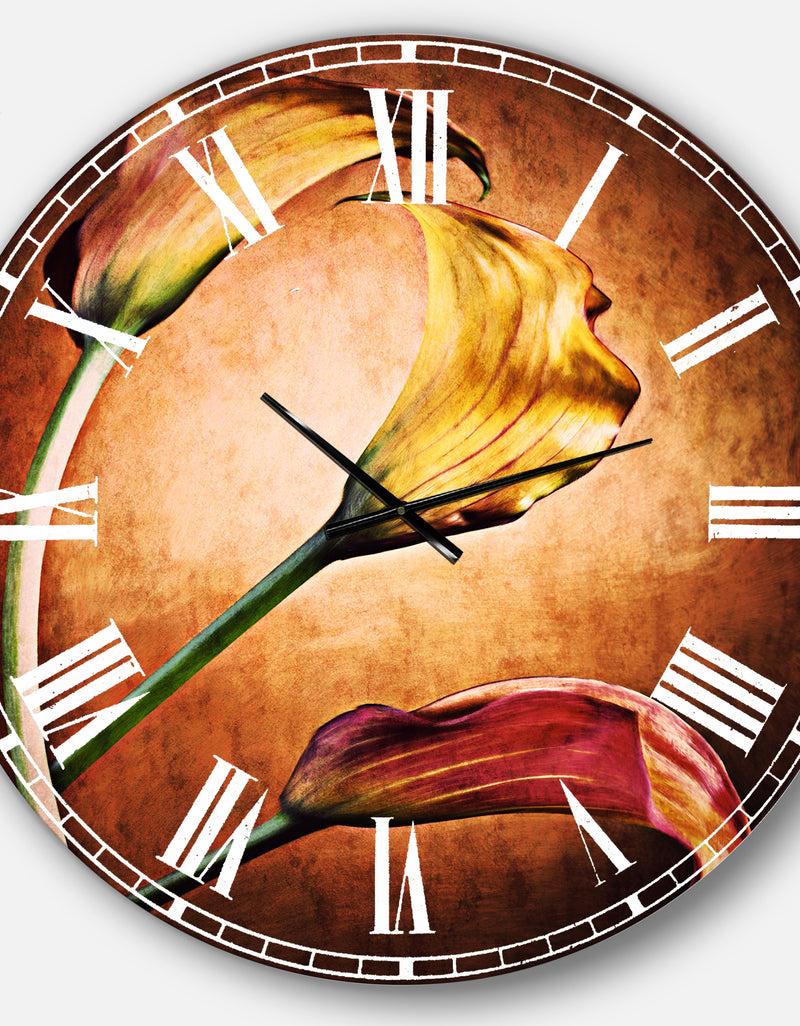 DesignQ Zantedeschia Aethiopica - Floral Large Wall CLock