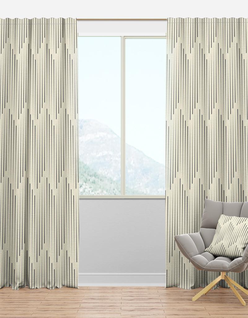 DesignQ Zigzag Minimal Striped Design - Scandinavian Curtain Panels