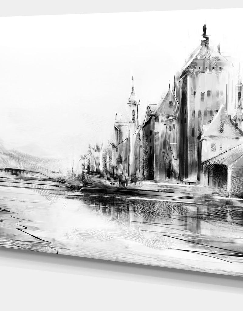 DesignQ Zurich In Afternoon Sunlight - Cityscape Canvas Art Print