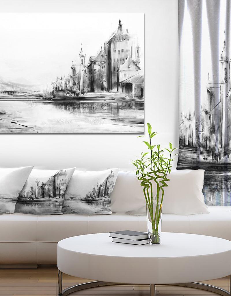 DesignQ Zurich in Afternoon Sunlight - Cityscape Canvas Art Print
